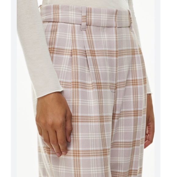 Aritzia Wilfred Effortless Plaid Trouser Pant Size 6 - Picture 2 of 10